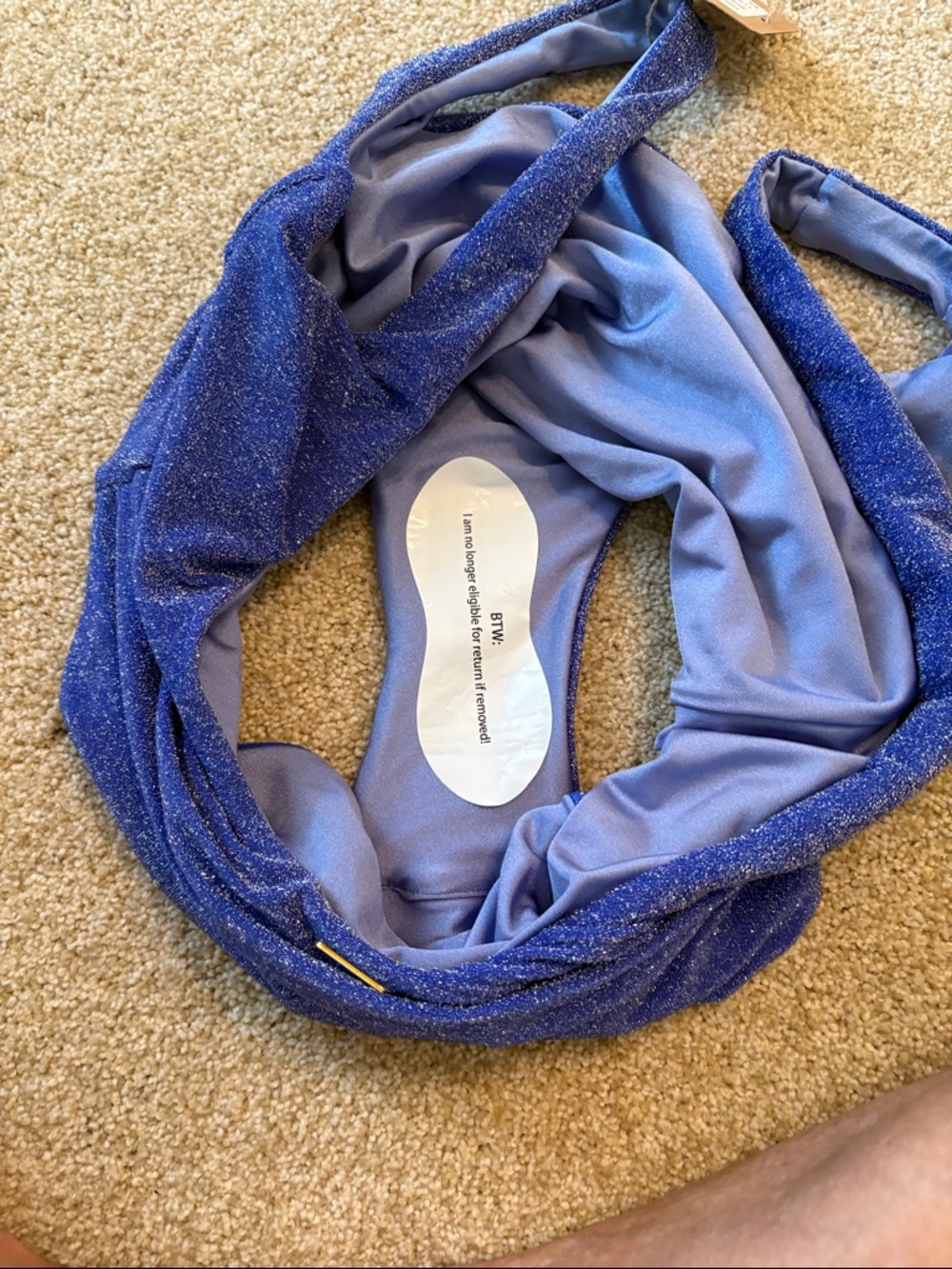 Sparkling Royal Blue One-Piece Swimsuit - Picture 5 of 8
